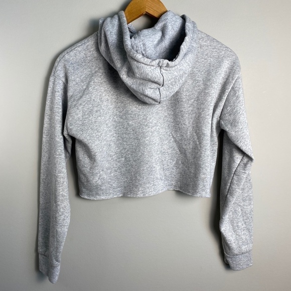 Women's New York Spell Out Cut Off Long Sleeve Crop Top Sweatshirt Hoodie Small - Picture 7 of 13